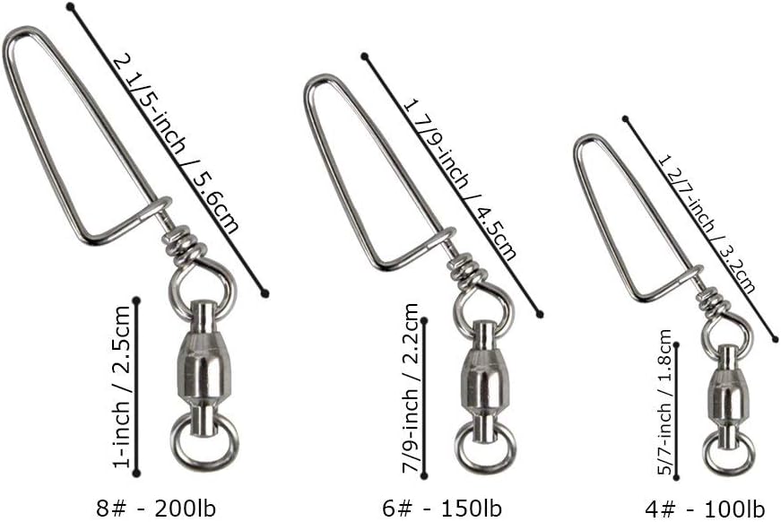 20pcs 4#/6#/8# Kite Snapped Swivel Connector