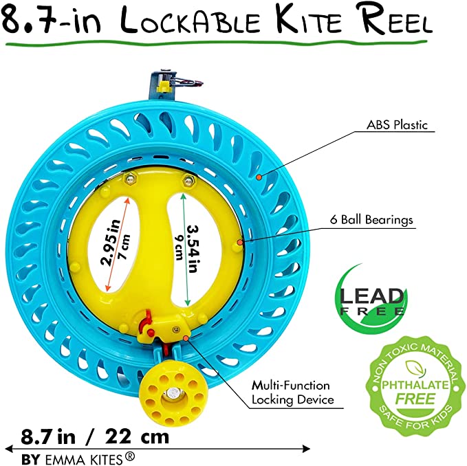 Kite Reel Winder With Lockable Ball Bearing ABS Plastic Use
